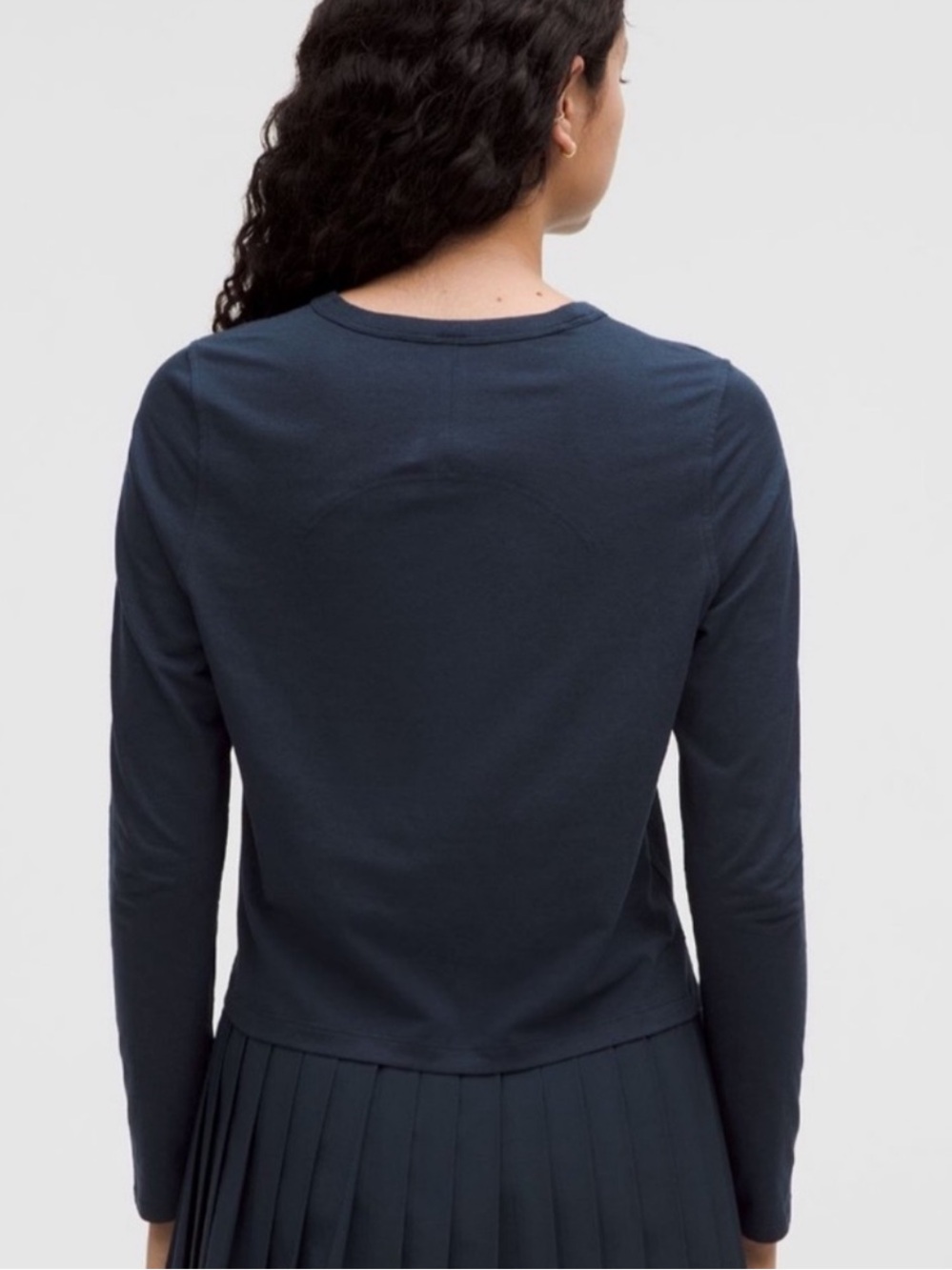 Lululemon Classic Fit Cotton Blend Long Sleeve Top Navy Blue NWT - Picture 2 of 13